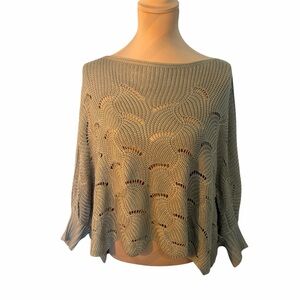 Willow Root Open Knit Sweater | Lightweight Sheer Pullover | Neutral | Size S